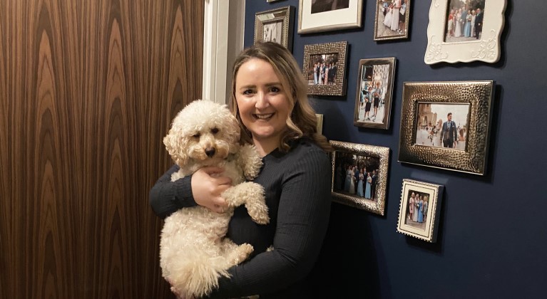 Sarah Tait with her dog Lenny